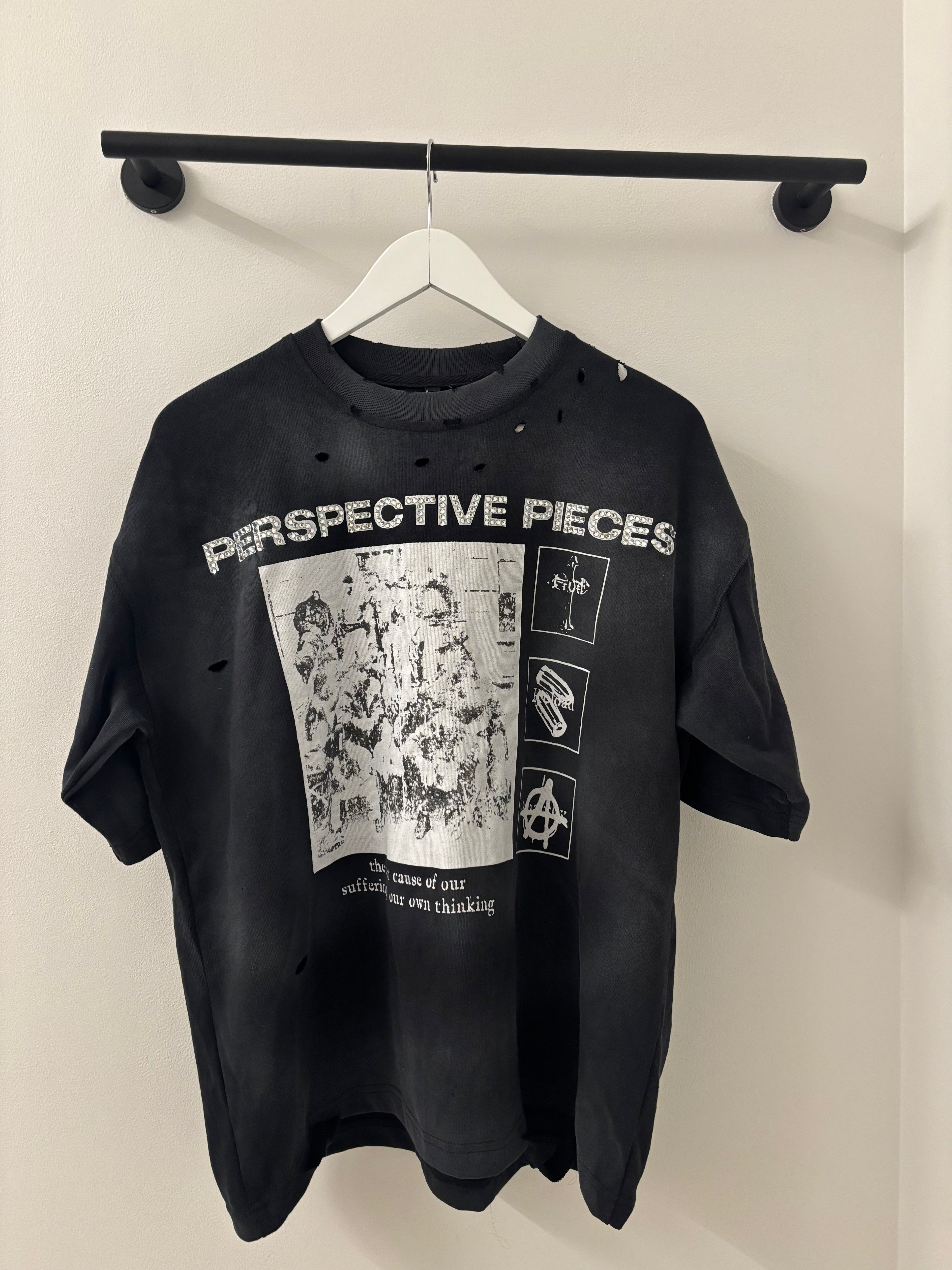 Perspective Pieces "Overthinker" Rhinestone t shirt
