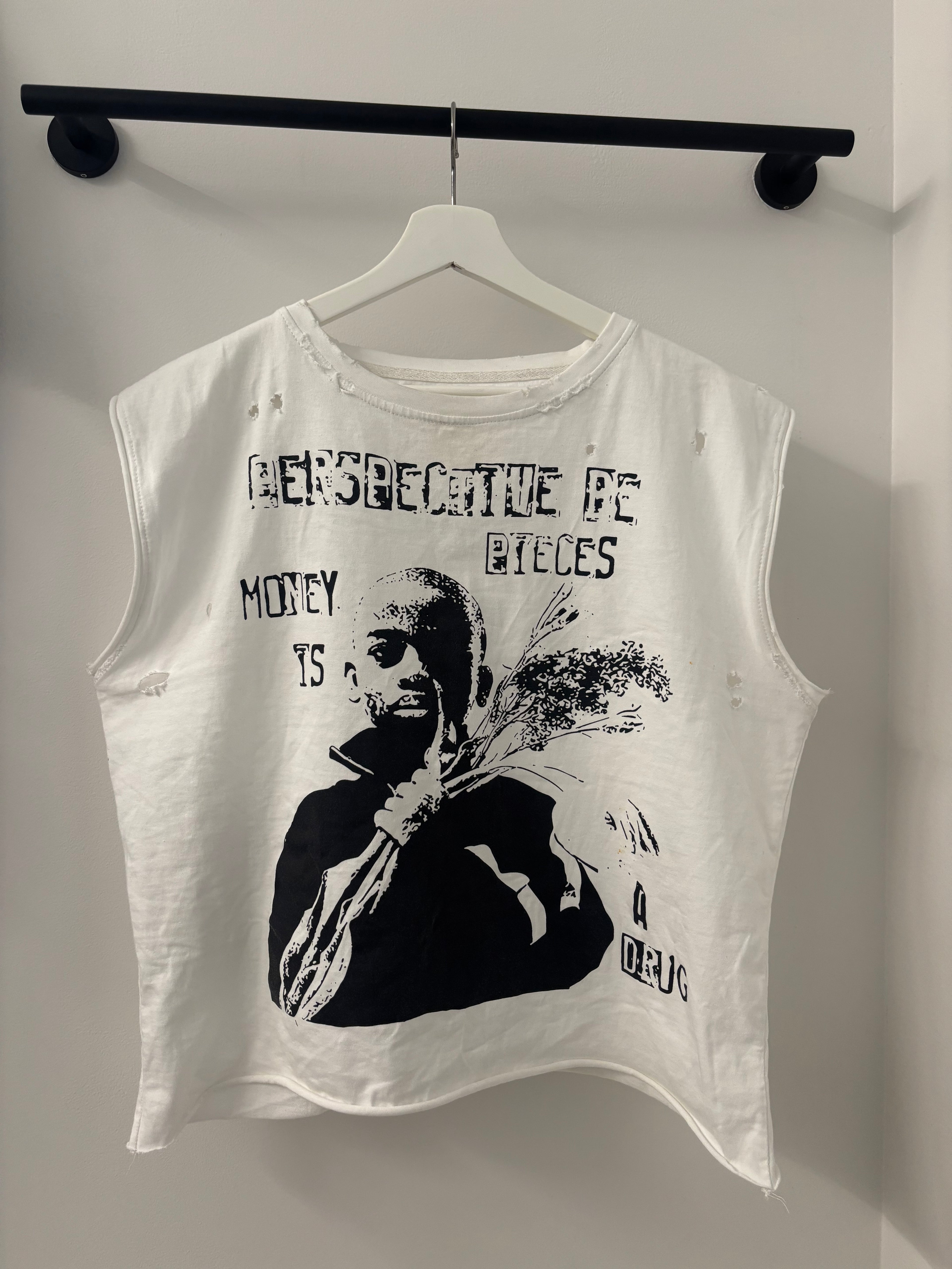 "Money is a drug" cut off shirt