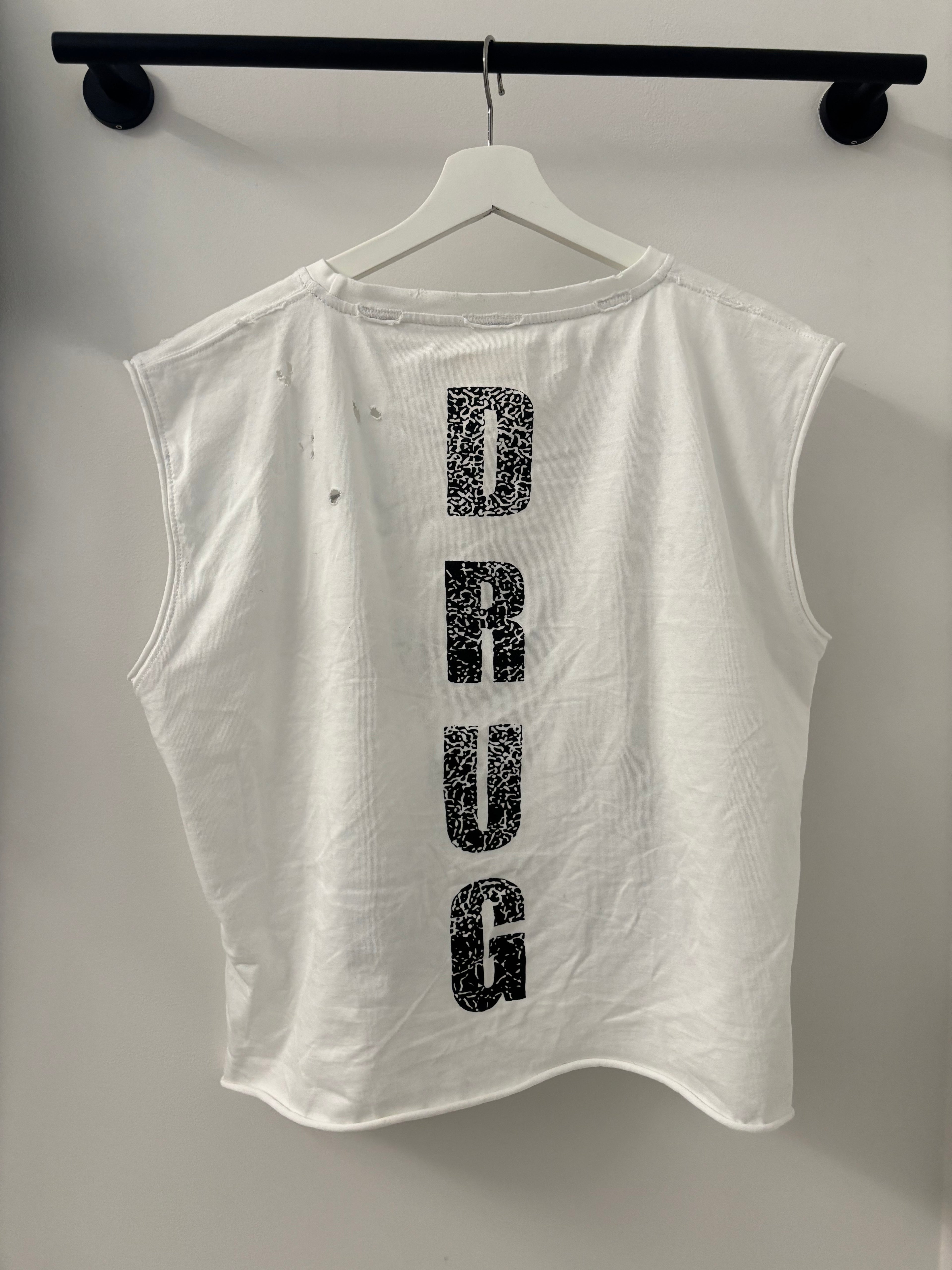 "Money is a drug" cut off shirt