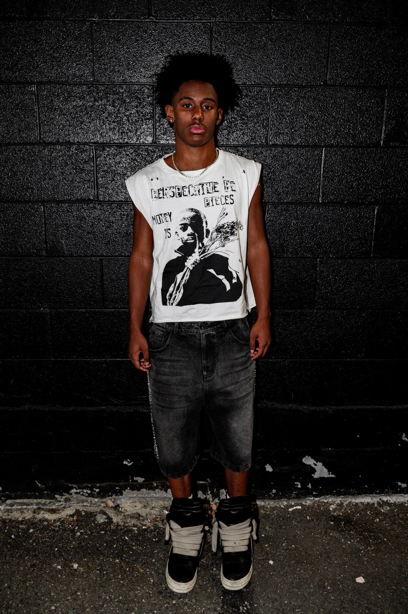 "Money is a drug" cut off shirt