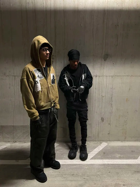 "Misfit" Black  Zip Up